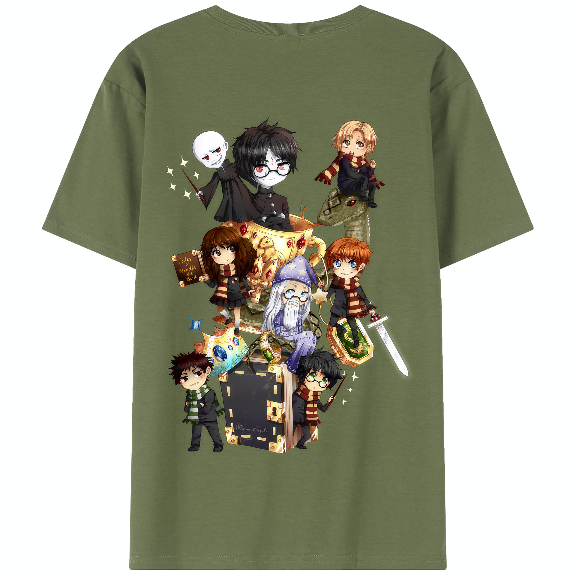 （画像用） Harry Potter ハリー・ポッターシリーズ 綿100％半袖Tシャツ（背面プリント）